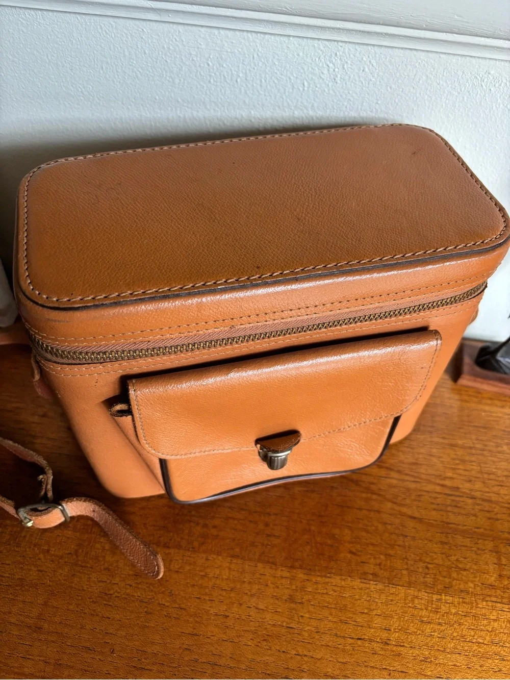 1950s camera case crossbody travel bag with original paperwork paper ephemera